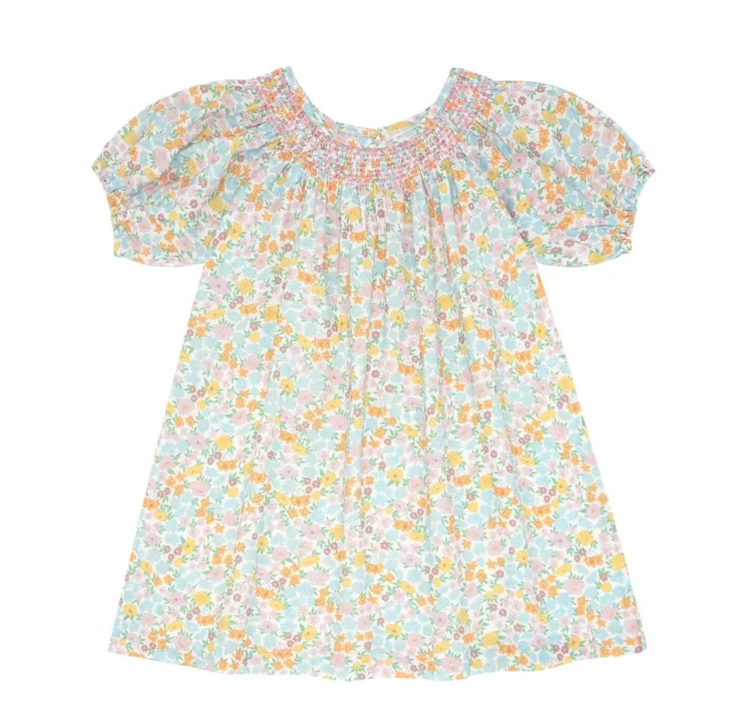 MINNOW~ Hawaiian floral raglan smocked dress