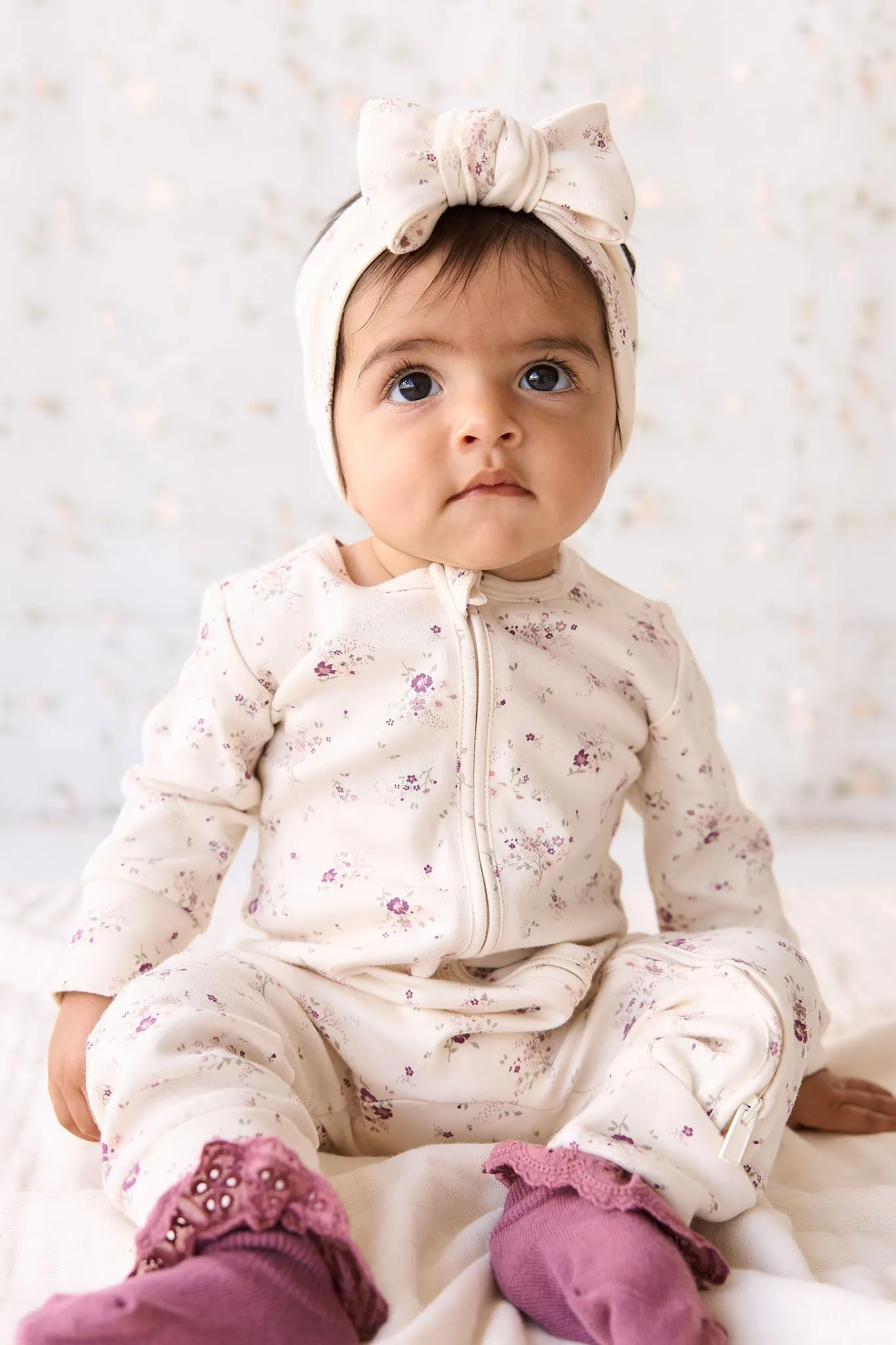Organic Cotton Frankie Onepiece - Sweet William Floral Natural