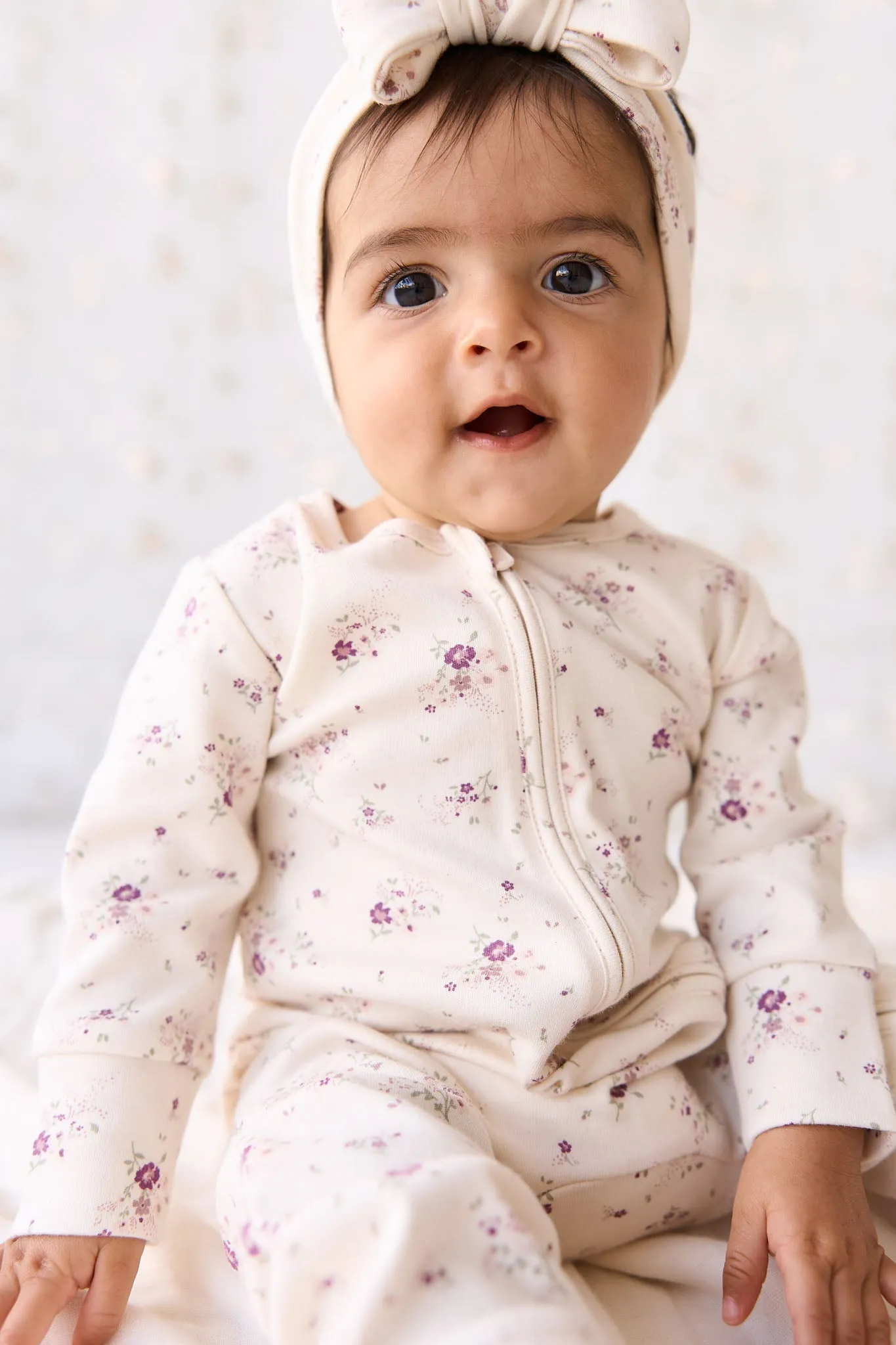 Organic Cotton Frankie Onepiece - Sweet William Floral Natural