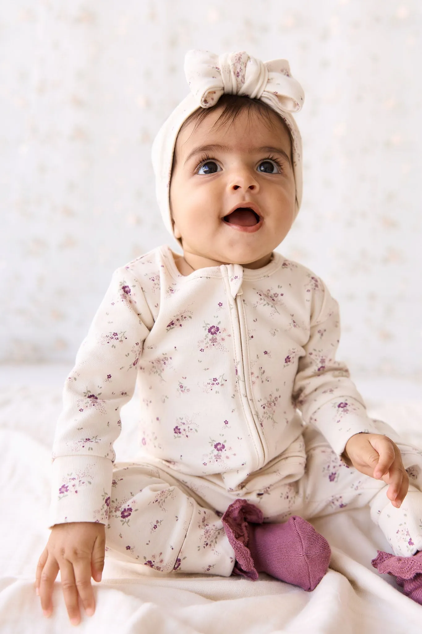Organic Cotton Frankie Onepiece - Sweet William Floral Natural