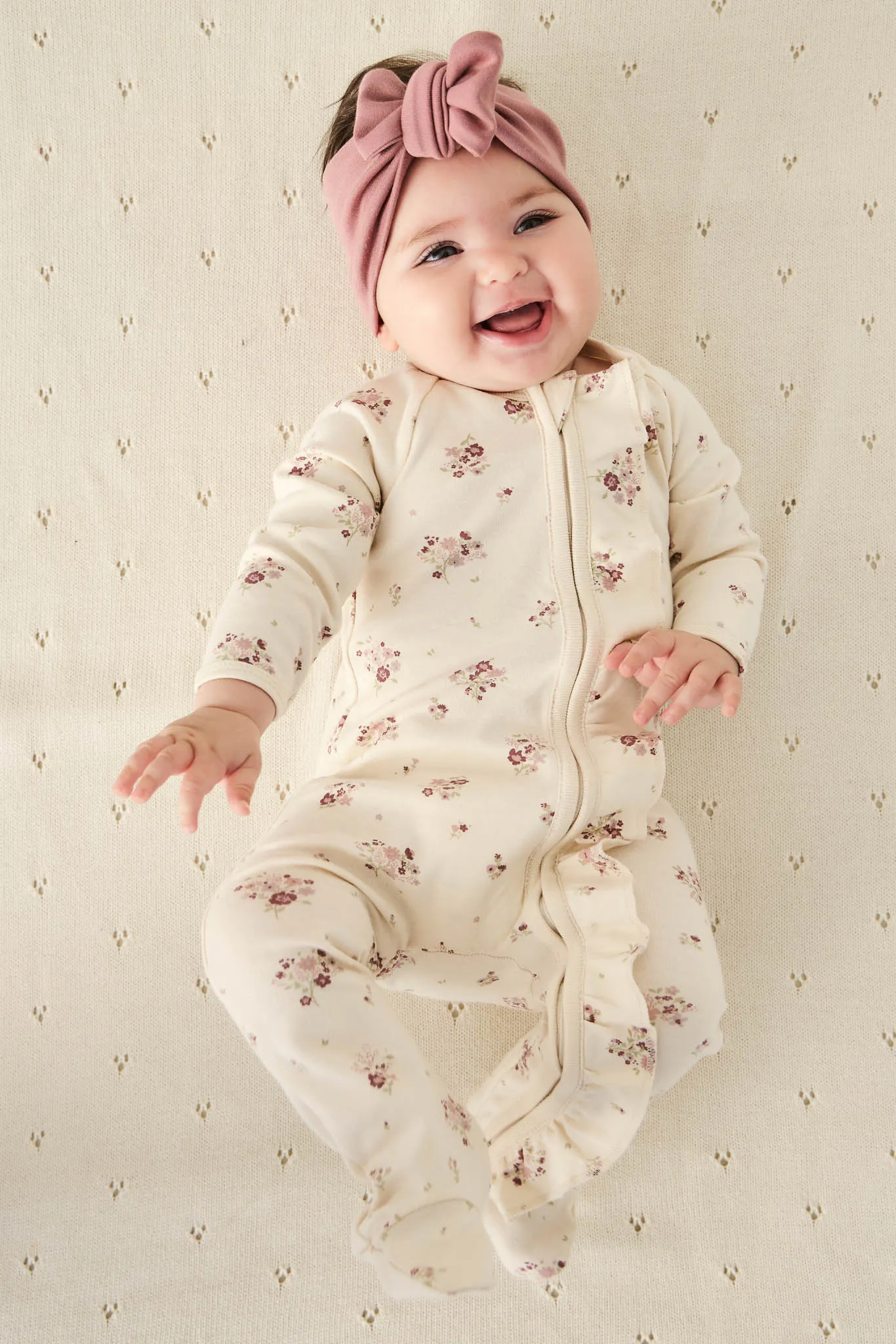 Organic Cotton Melanie Onepiece - Lauren Floral Tofu