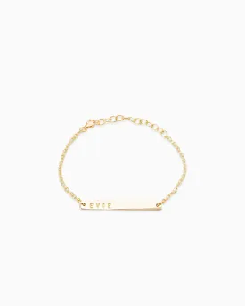 Personalised Tag Bracelet | Solid Yellow Gold
