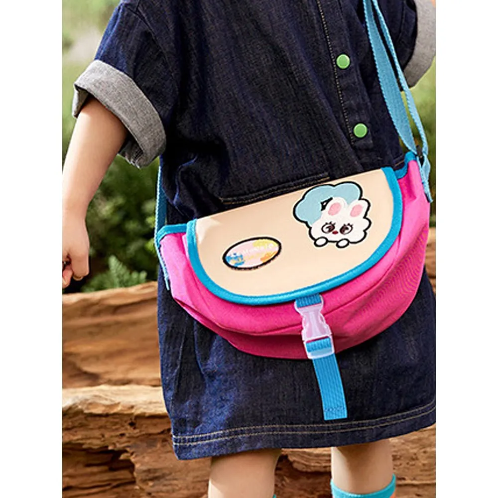 Pink and Beige Sling Bag & Satchel Casual Carry Bag for Kids