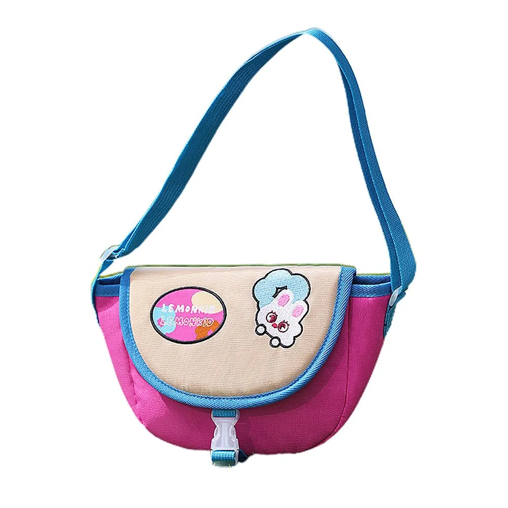Pink and Beige Sling Bag & Satchel Casual Carry Bag for Kids