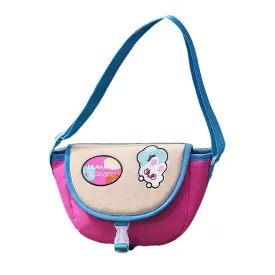 Pink and Beige Sling Bag & Satchel Casual Carry Bag for Kids