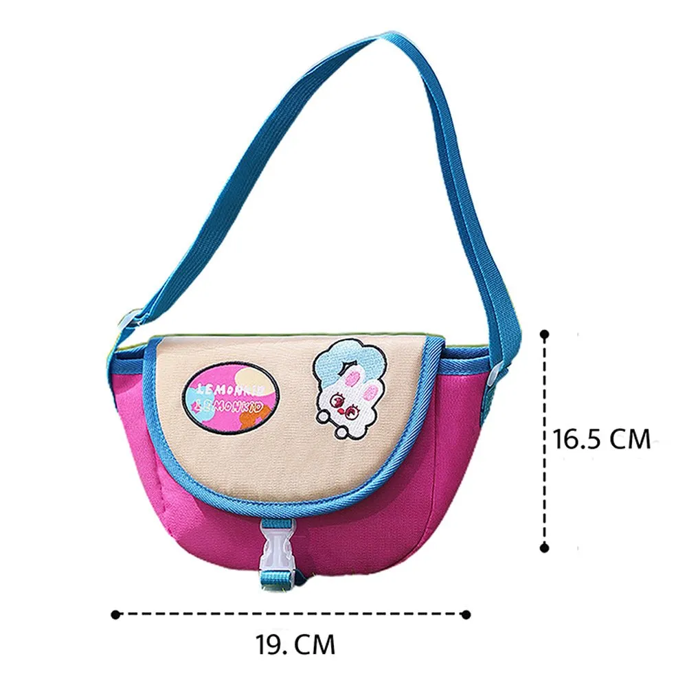 Pink and Beige Sling Bag & Satchel Casual Carry Bag for Kids