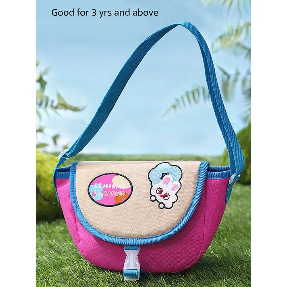Pink and Beige Sling Bag & Satchel Casual Carry Bag for Kids