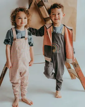 Plain Dungarees with Hello Embroidery