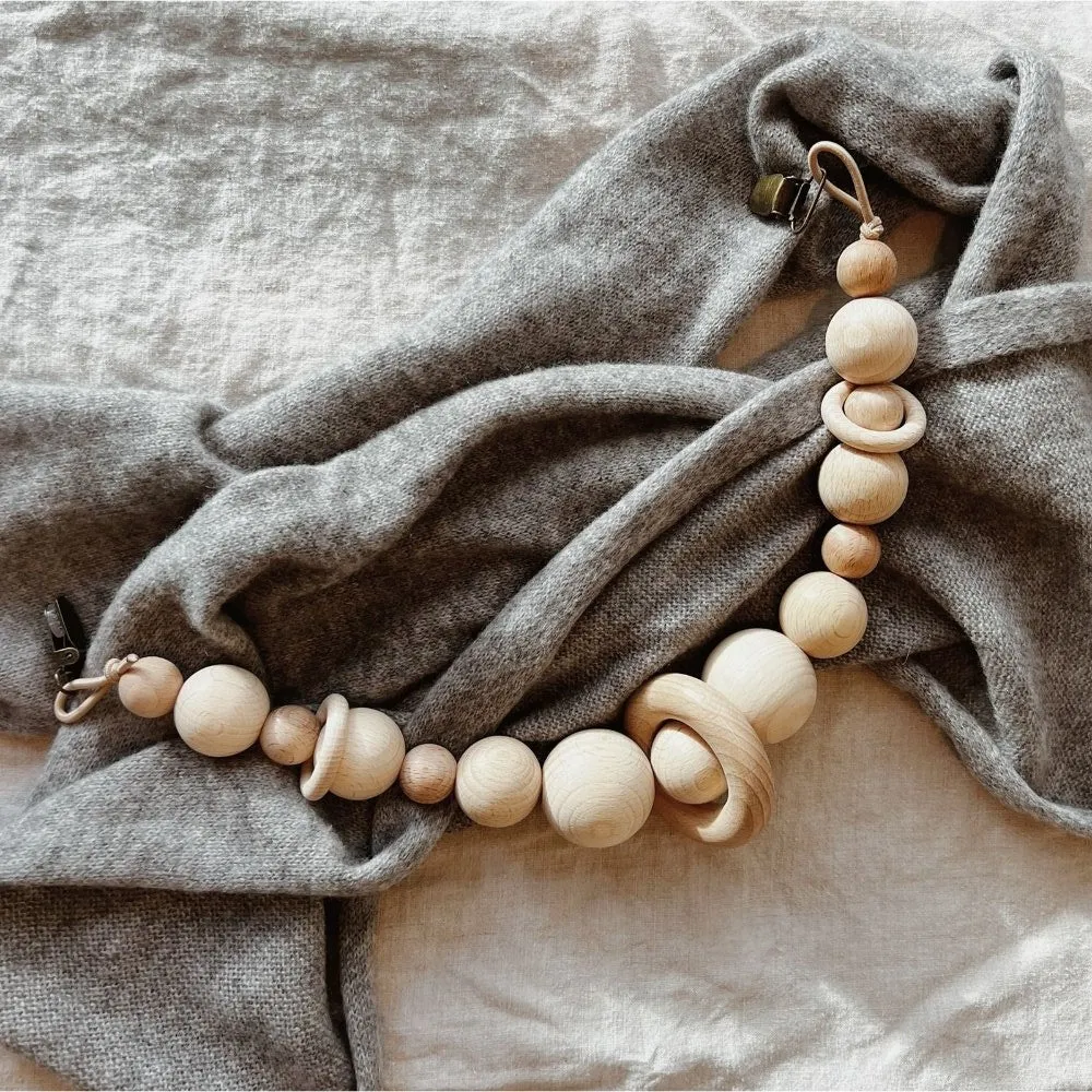 Pram Chain - Handmade - Natural Beech Wood