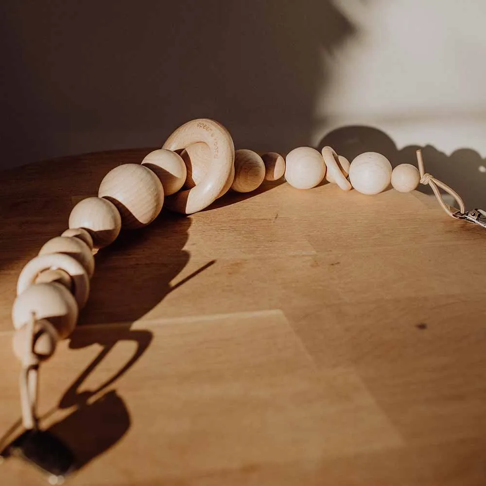 Pram Chain - Handmade - Natural Beech Wood