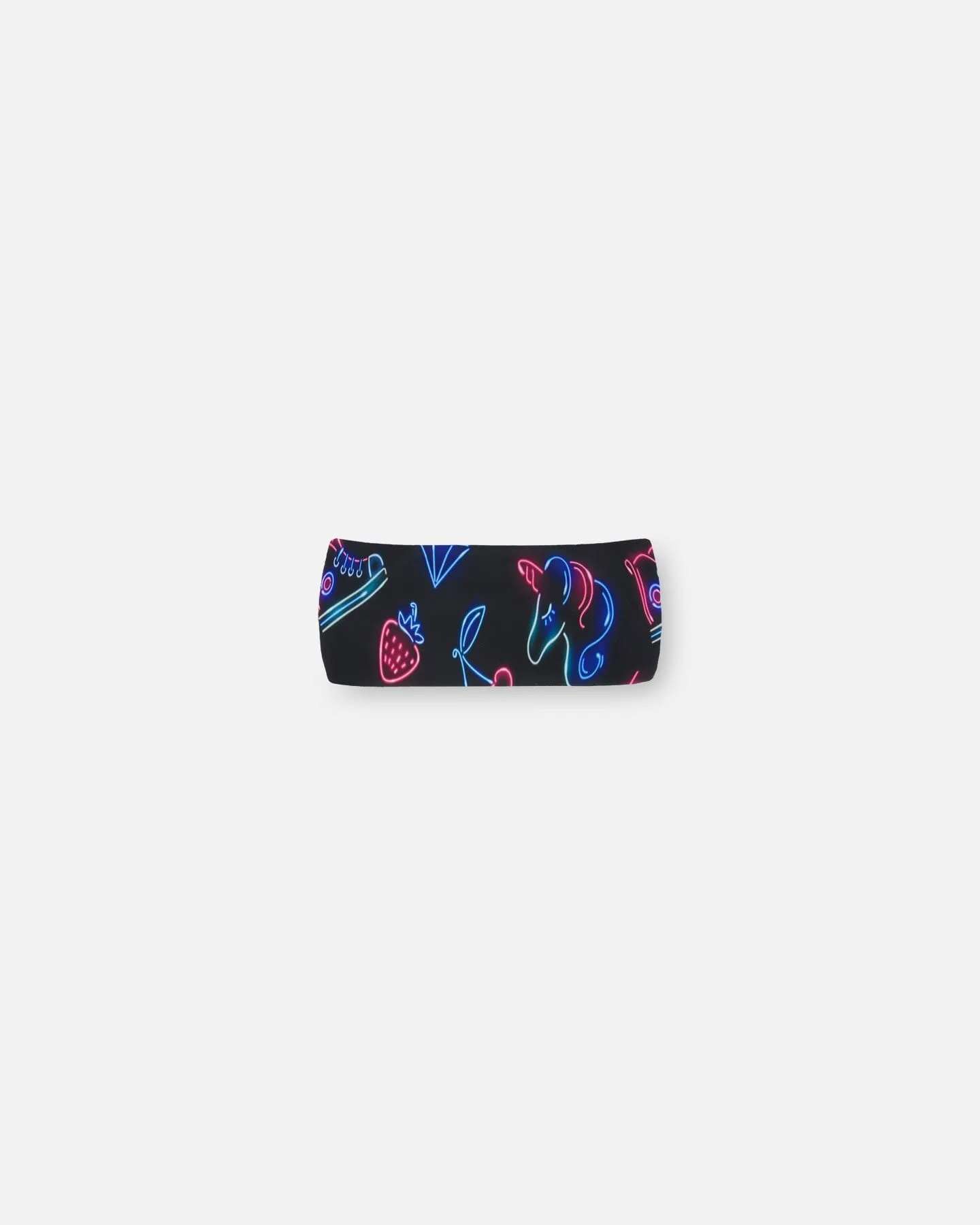 Printed Swim Headband Black And Blue And Pink Items