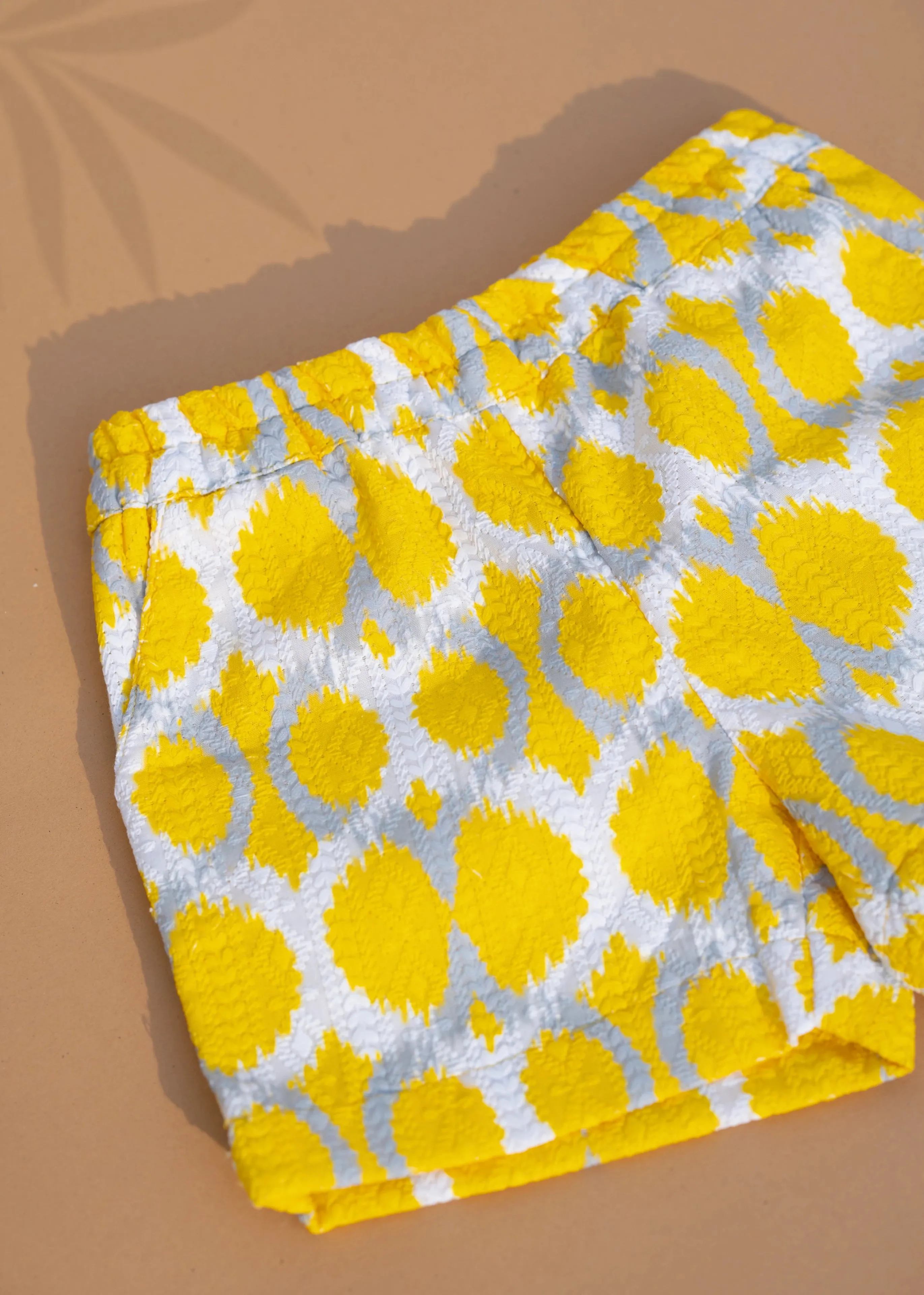 Pure Cotton Pleated Top and Shorts | Girls | Yellow Sunshine
