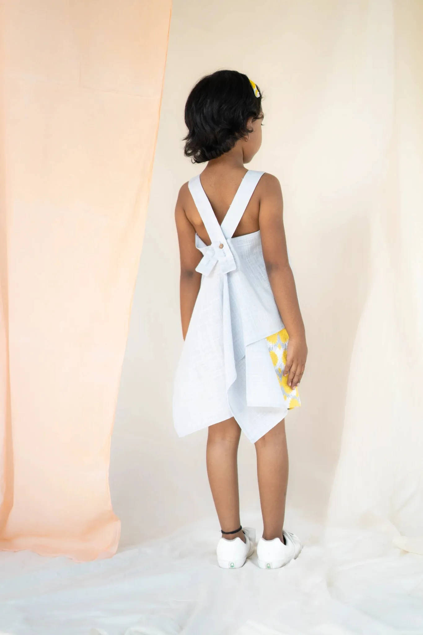 Pure Cotton Pleated Top and Shorts | Girls | Yellow Sunshine