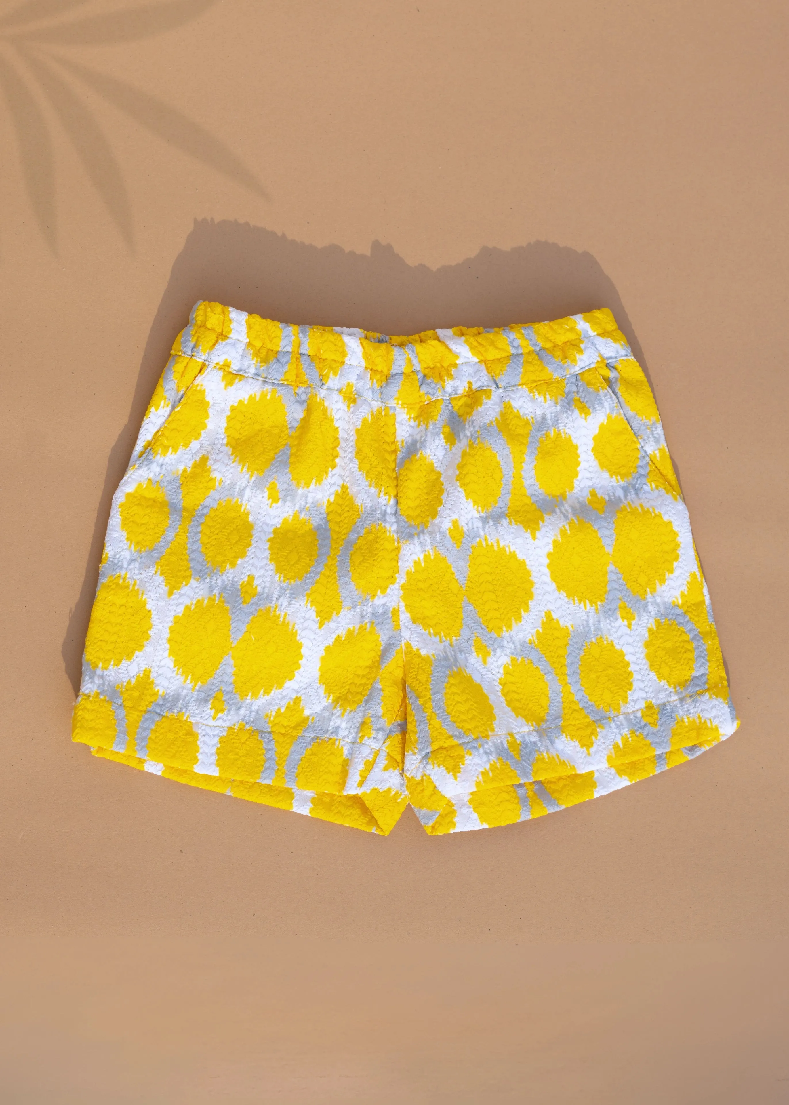 Pure Cotton Pleated Top and Shorts | Girls | Yellow Sunshine