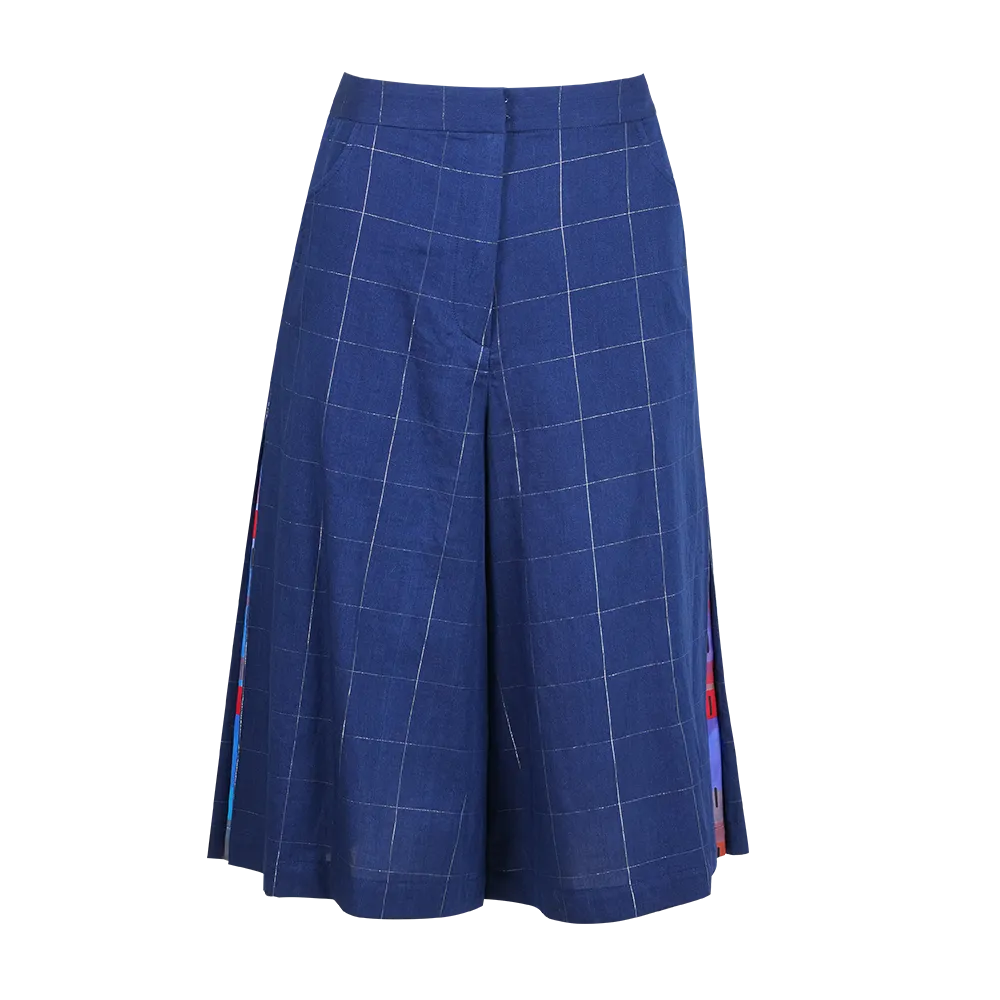 【RUFFLES】Indigo Red-White-Blue Satin Culottes (紅白藍)