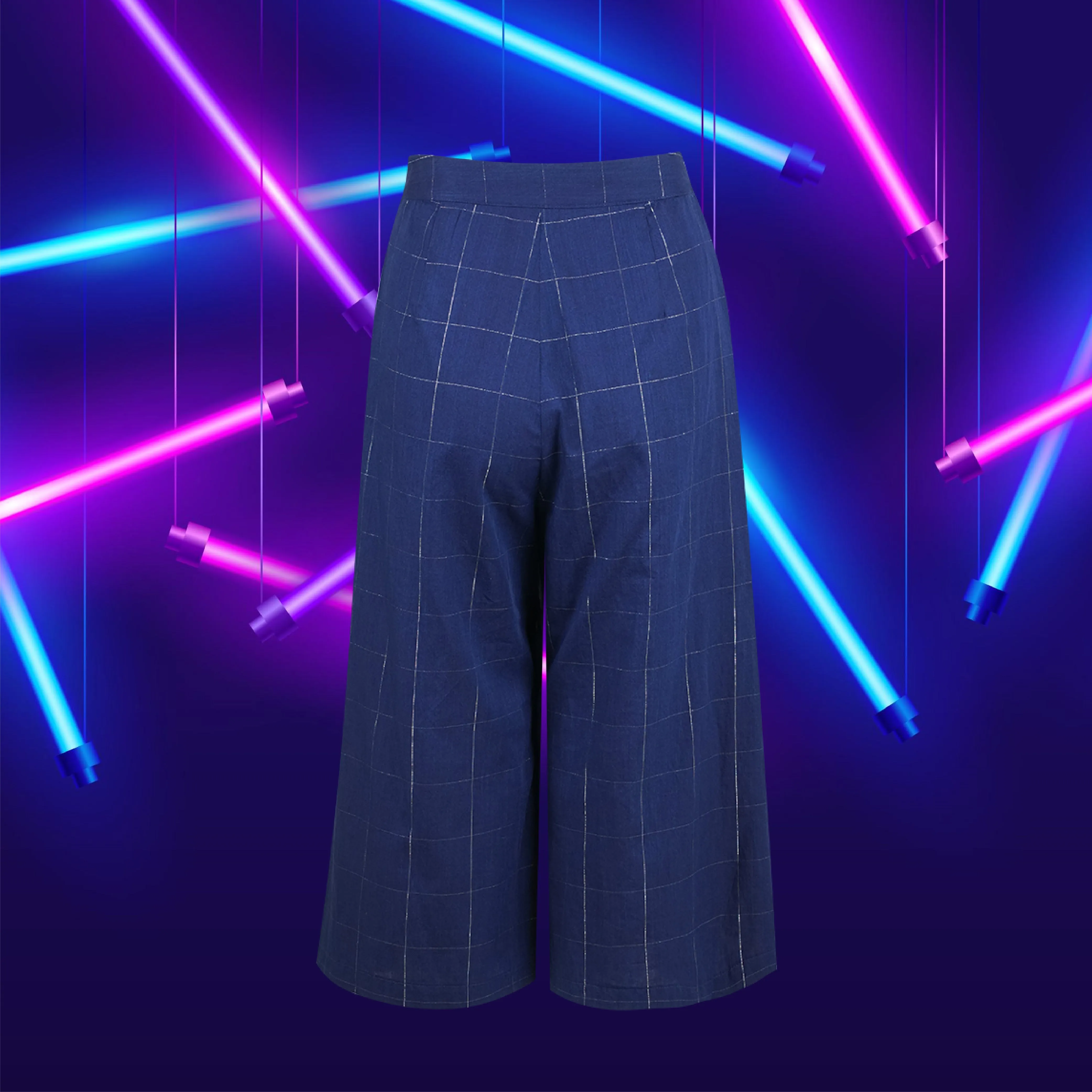 【RUFFLES】Indigo Red-White-Blue Satin Culottes (紅白藍)