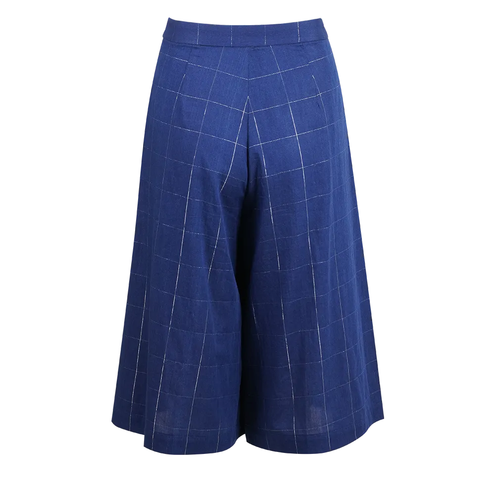 【RUFFLES】Indigo Red-White-Blue Satin Culottes (紅白藍)