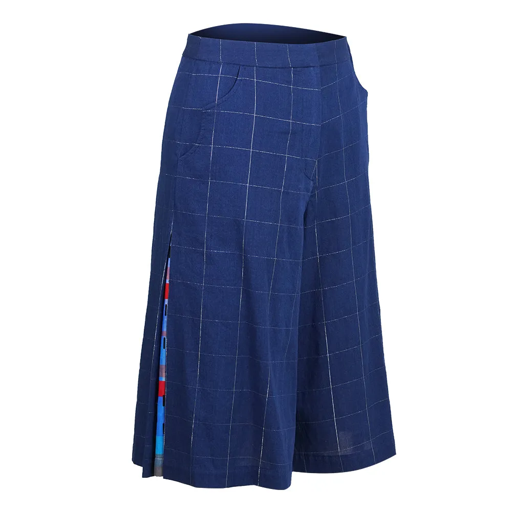 【RUFFLES】Indigo Red-White-Blue Satin Culottes (紅白藍)