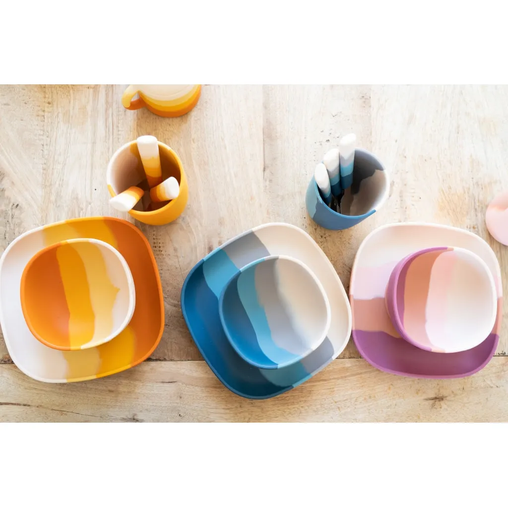 Suction Silicone Bowl | Color Splash Collection - Desert Teal Ombre