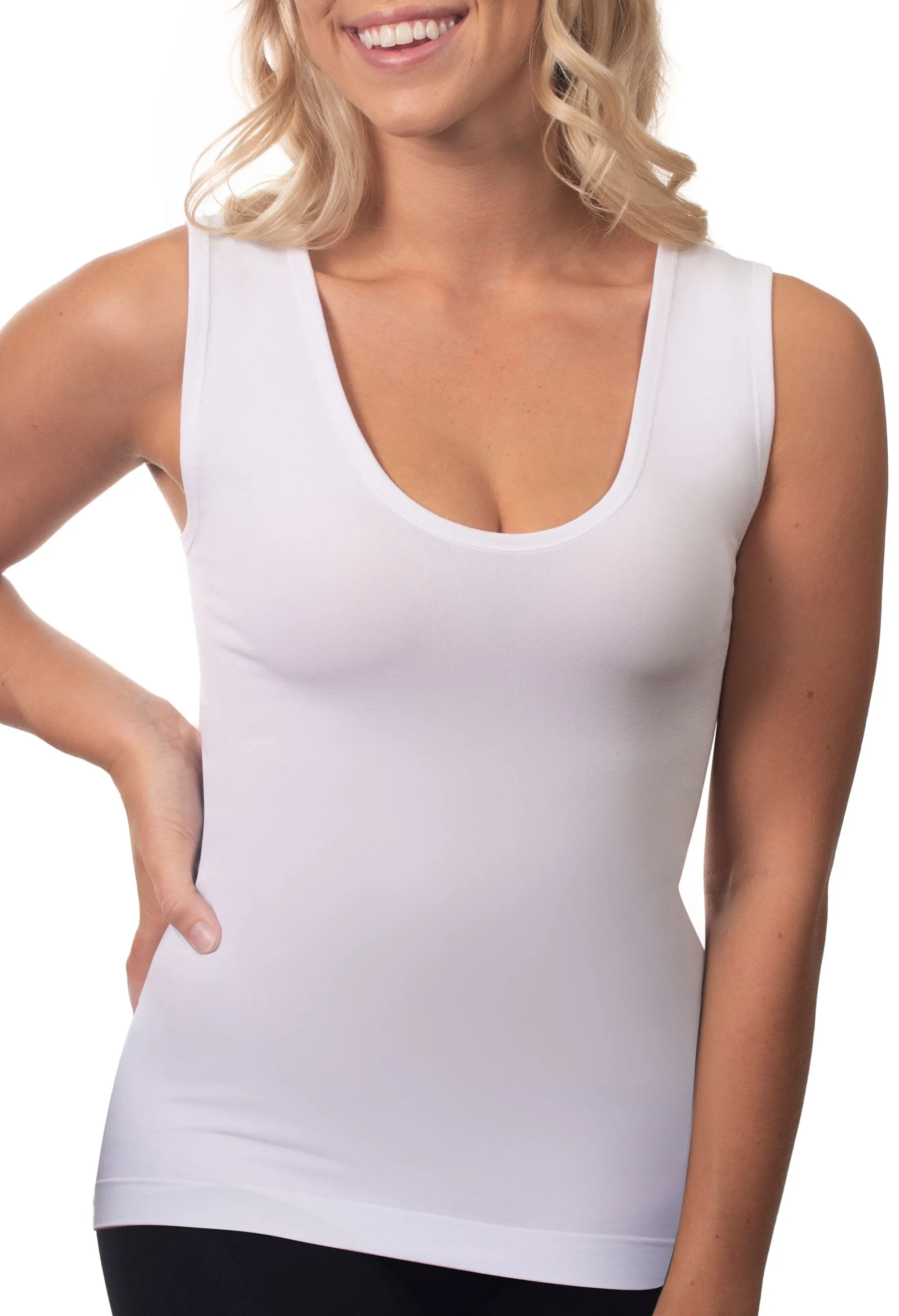 White Bamboo Tank Top