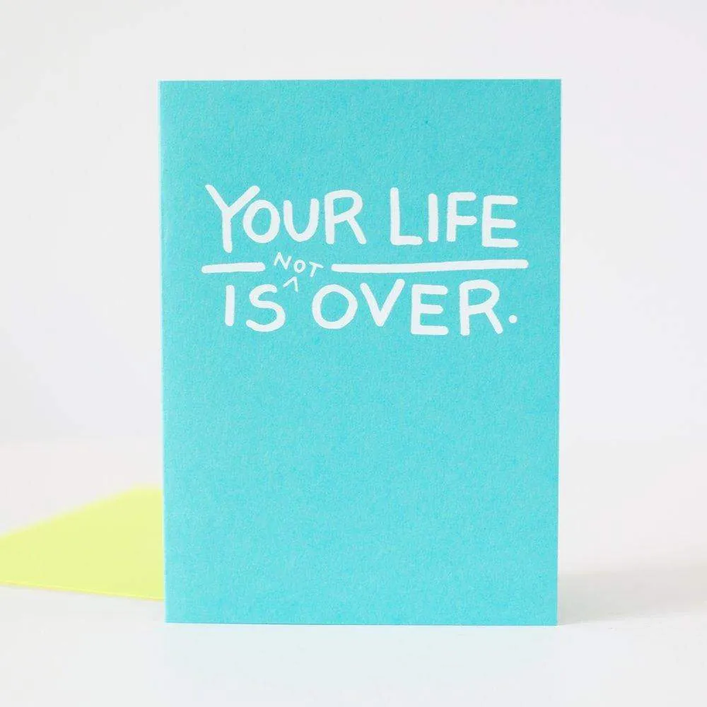your life is (not) over card for new baby